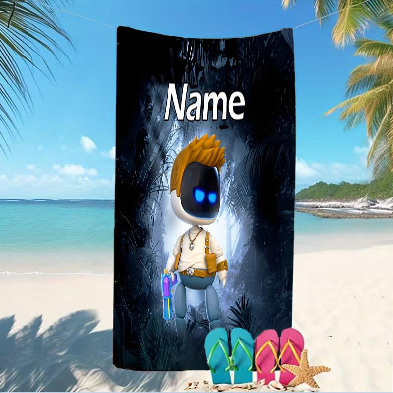 Customizable personalized beach towels Astro Bot themed designs.Suitable for the beach, yoga, sports;ideal as beach accessories