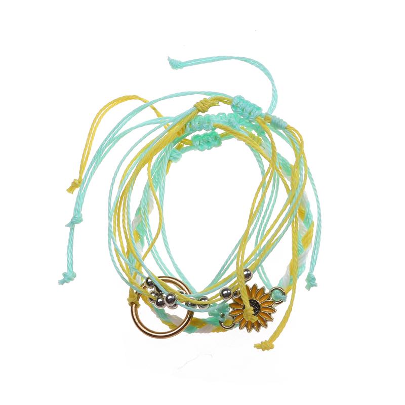 Pulseira da amizade Pulseira de corda trançada Pulseira de casal ajustável Conjunto de joias para festa Presentes