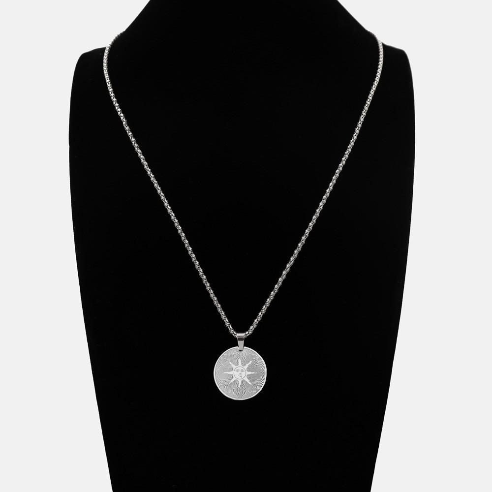 Nerezový náhrdelník Dark Soul Sun God Přívěsek Osobnost Pop Hip Hop Pánské šperky