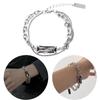 Trend Black Zircon Titanium Steel Bracelet For Men Women Korea Silver Color Geometric Splice Chain Bracelet Unisex Jewelry