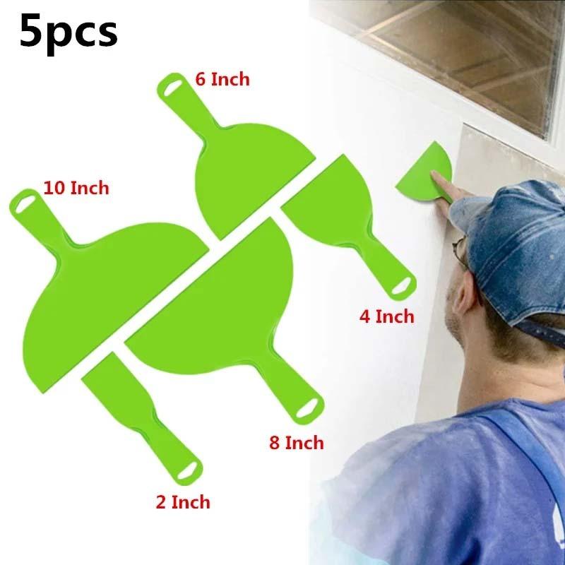 5/6 Pcs Plastic Scraper Set Spatula Putty Knife Spreader Filler Painting Paint DIY