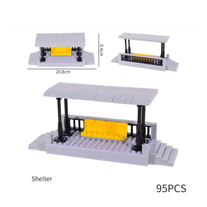 City Train Parts Tracks Train Station Bricks Railway Buffer Stop Model Rails Straight Curved Railways Building Blocks MOC Toys