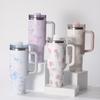 Bouteille d'eau grande capacité 1000ML Styles variés Rose Blanc Tasse à vide Acier inoxydable Jus Lait Thé Tasses pour voiture Cadeaux