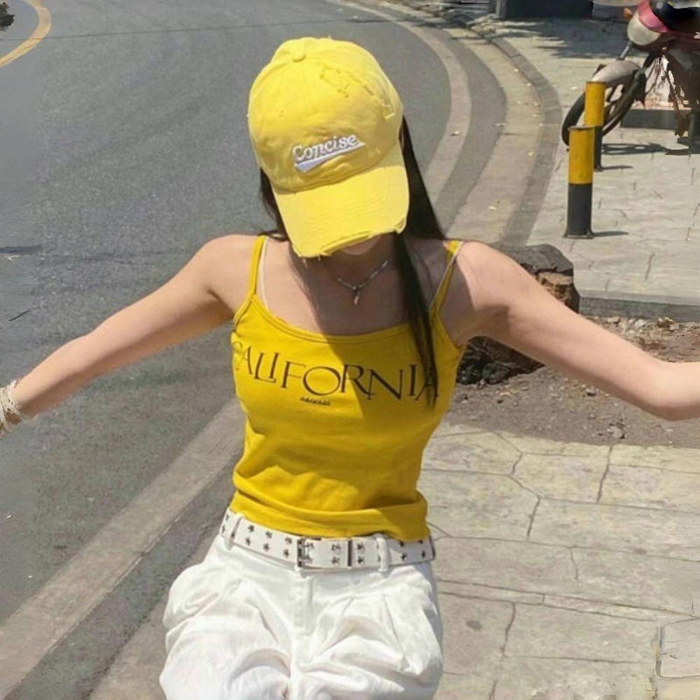 Korean Letter Baseball Hat Cotton Snapback Cap Fashion Holes Peaked Cap Teenagers