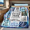 Happy 100Th Birthday 1926 Blanket Personalized Name Soft Comfortable Stylish Blanket Car Blanket Perfect For Travel Camping Outdoor Home Suitable For