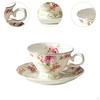 Ceramic Coffee Cup and Saucer Set Afternoon Tea 180ml Multifunctional Gift for Wife Daughter