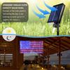 Solar-Girlande mit Flaggen, wasserdichte LED-Solar-Netzleuchten für Hof, Garten, Terrasse, Weihnachtsfest, patriotische Außendekoration