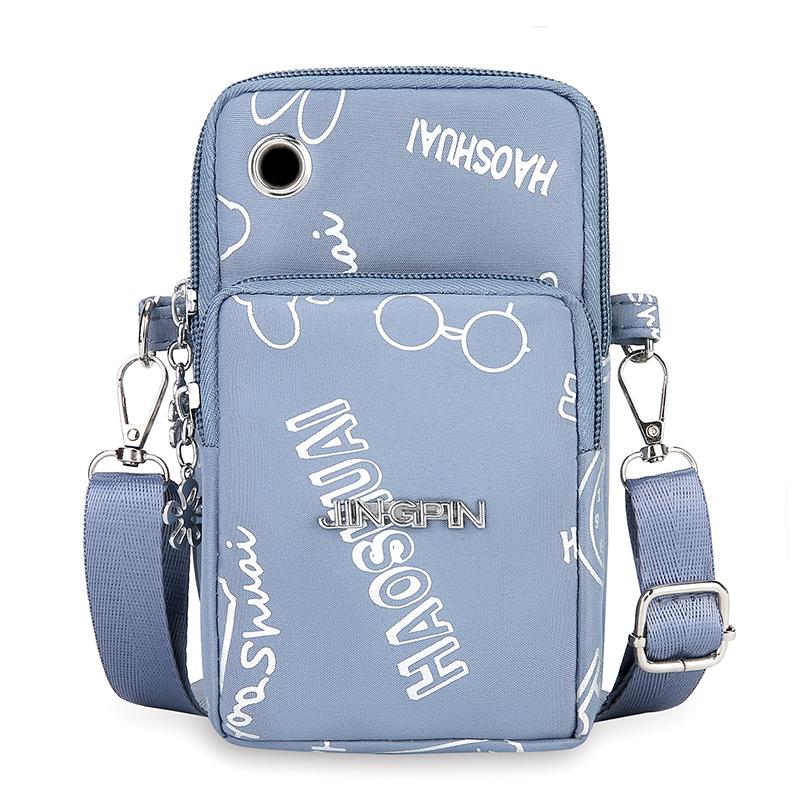 Mini-Crossbody-Handytasche für Damen – Leichter, wasserabweisender Nylonstoff mit Kartenfächern und Münzfach, Verstellbarer Riemen