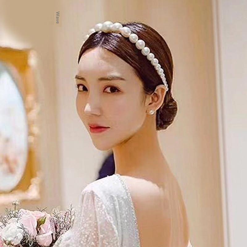 New Pearl Headbands Sweet Tiara Hairband Simple Pearl Handmade Braided Hairband Fashion Women Hair Accessories