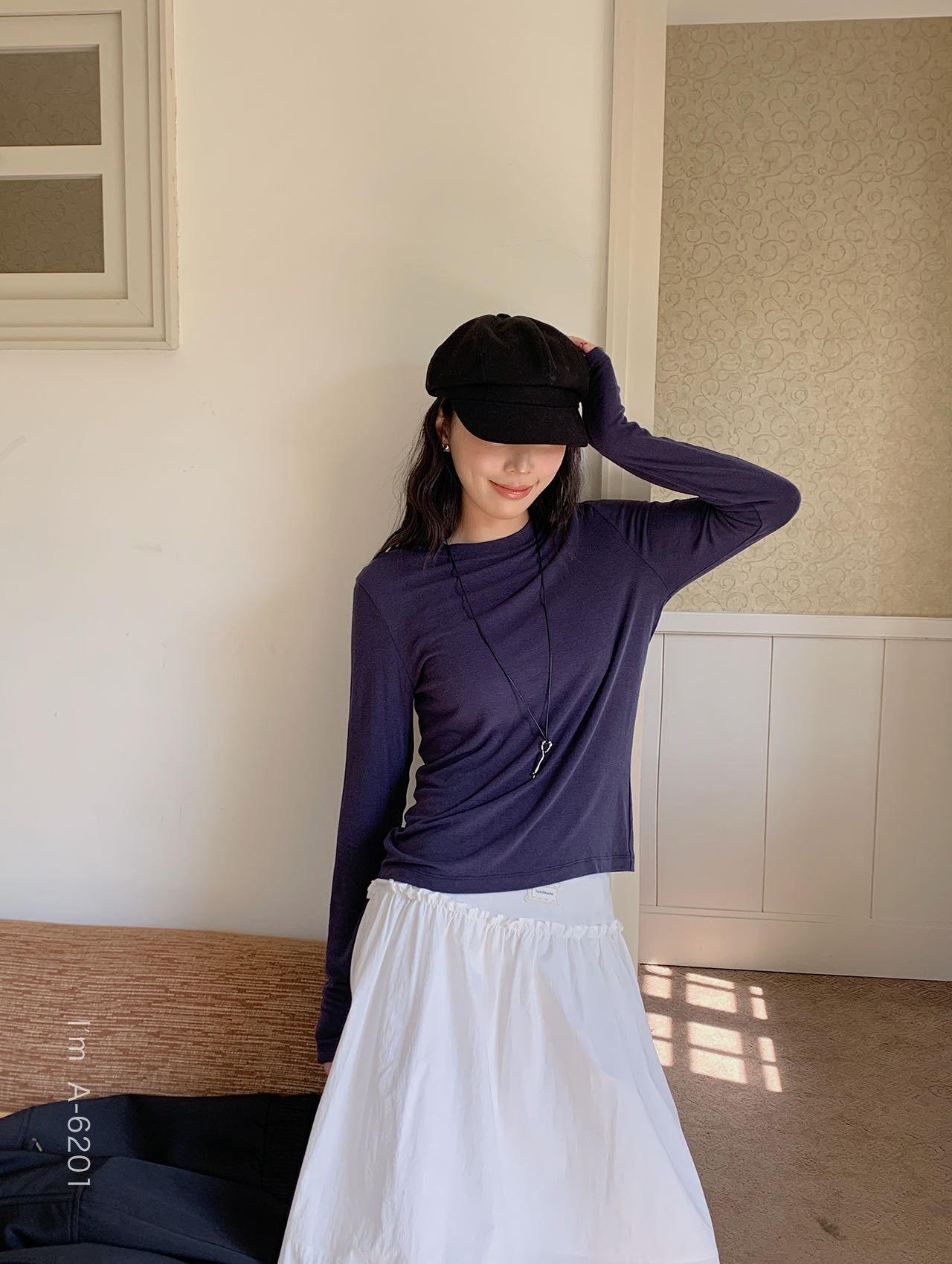 

AMOMI Cotton Korean Long-Sleeve Basic Round Neck T-Shirt One Size [80-140g]