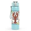1PC Lobster Wine Stamp Art 750ml Color Plastic Sports Water Bottle Leakproof Flip Straw Lid Suitable for Sports Office Home Use