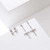 925 Sterling Silver Cross Diamond Stud Earrings for Women - High-End Cold Style