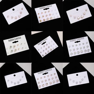 Elegant College Style Geometric Simple Stud Earrings 3 Pairs Set Niche Design Earrings Light Luxury Trendy Cool Earrings