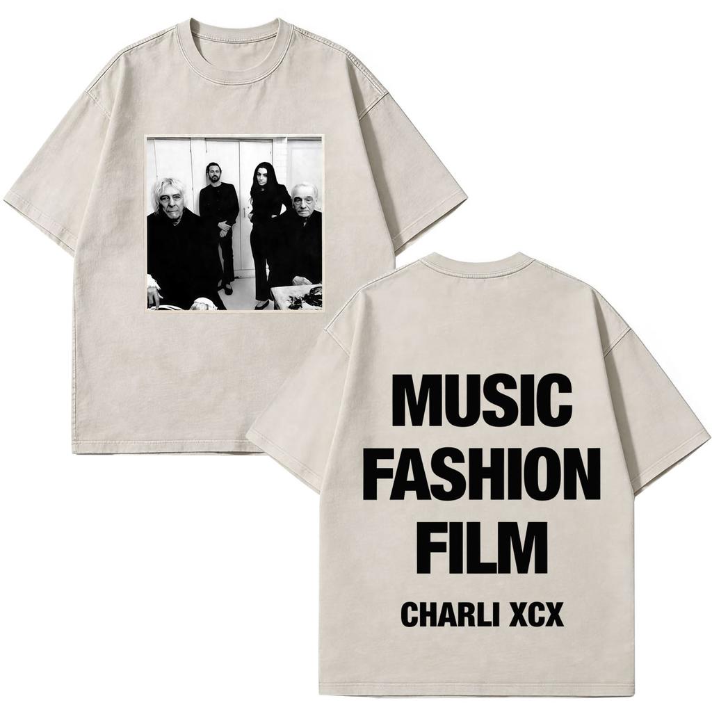 CHARLI XCX Album Music, Fashion, Film Tour 2026 Print T-shirt Men Women Cotton Casual Loose Vintage Washed T Shirt Streetwear