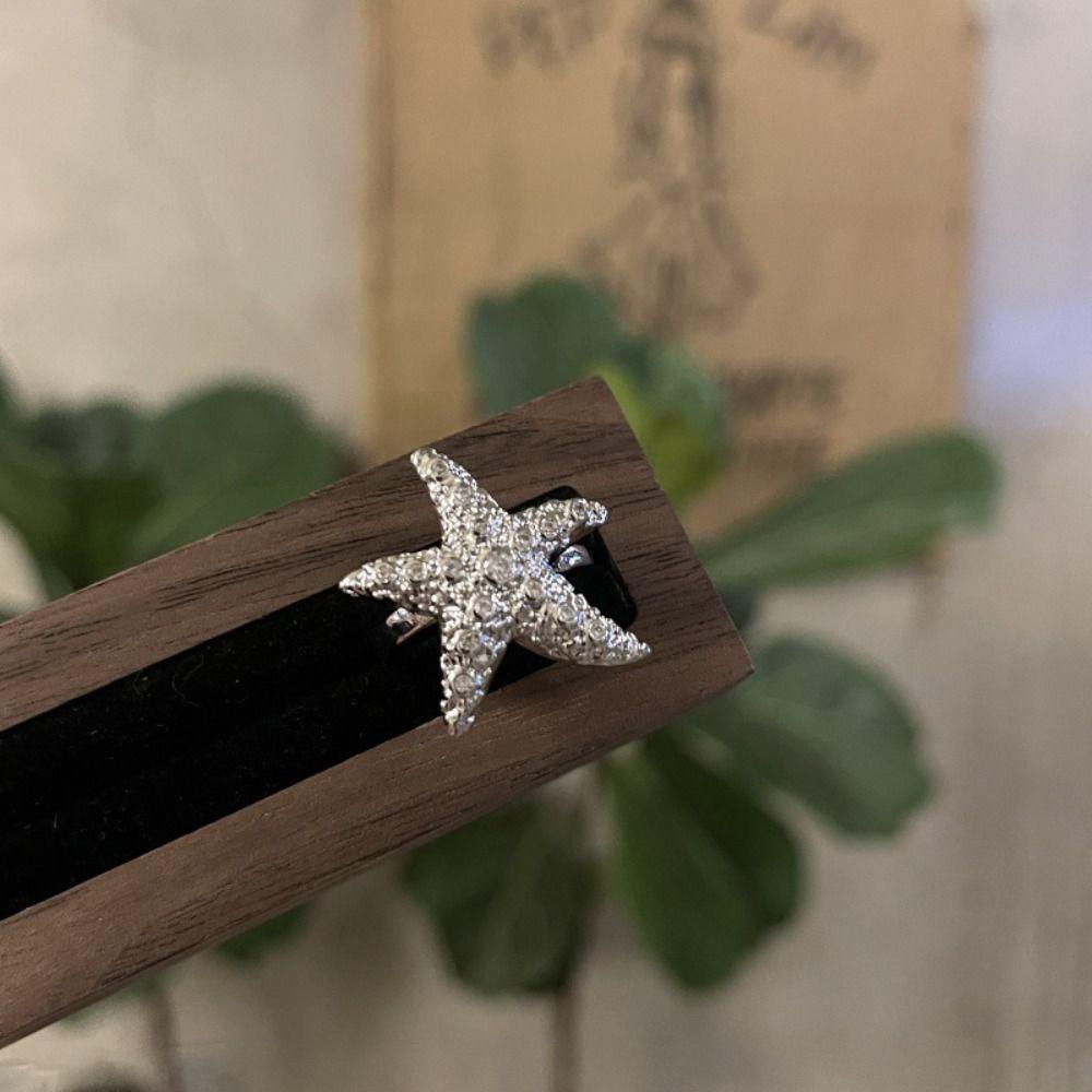 Jewelry Accessories Metal Starfish Ring Korean Style Vintage Finger Buckle  Gift