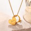 Gold Heart Ring Pendant Necklace Vintage Romantic Heart Necklace  Valentine Day Gift