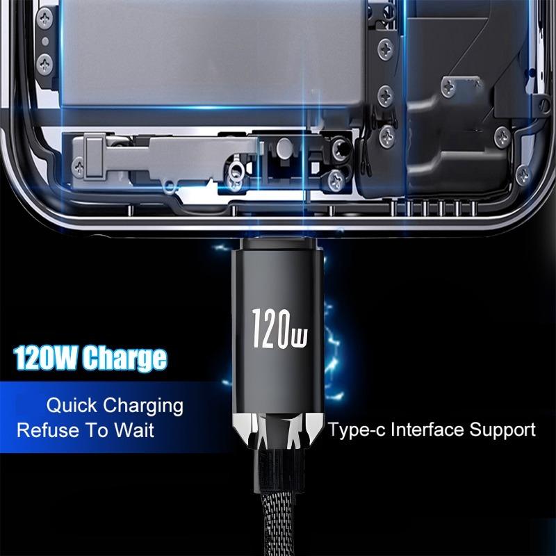 1M/2M USB C To Type C Fast Charge Spring Cable Telescopic Charging Car Phone Charger Data Cord for iPhone Samsung USB Cables