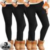 3PCS Women's Fleece Lined Base Layer Pants, Thermal Soft Slim Fit Bottoms for Cold Weather
