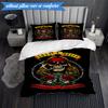 3PCS Guns Roses Fire Logo Bedding Set,Including 1pc Duvet Cover And 2pcs Pillowcases Perfect for Bedroom, Dormitory, Fan Christmas gift