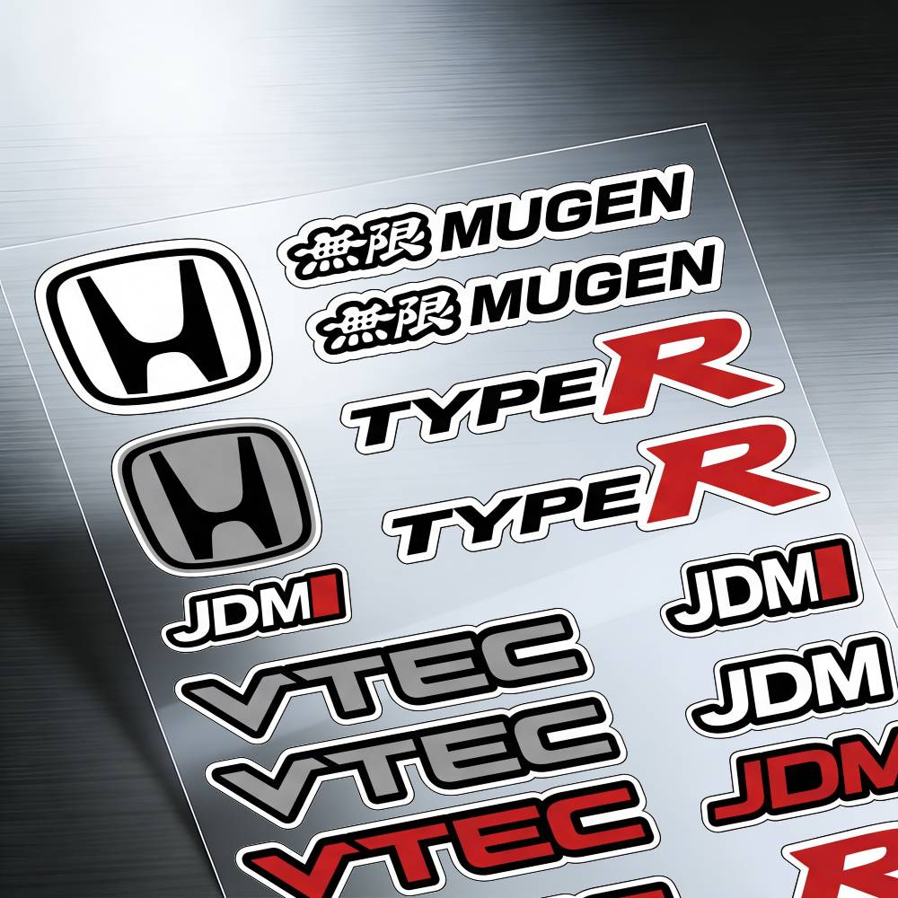 FOR HONDA MUGEN TYPE R VTEC Reflective Motorcycle Stickers Waterproof Vinyl Decals for Motorbike Helmet Fuel Tank Bike