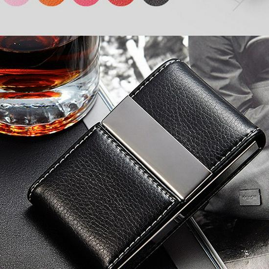 Dual-Flip Business Card Holder for Men and Women - Office Supplies Gift for Card Storage чёрный