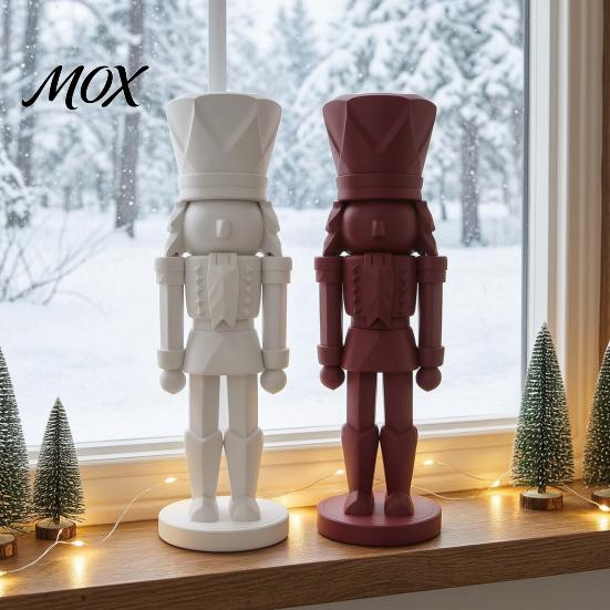 Unique Gift for Home Enthusiasts 3D Printed Nutcracker Soldier Statue, Geometric Minimalist Figurine Desk Office Decorative Item Shelf, DIY Paintable