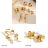 Geometric Titanium Steel Earrings For Women Unique Asymmetrical Studs Jewelry