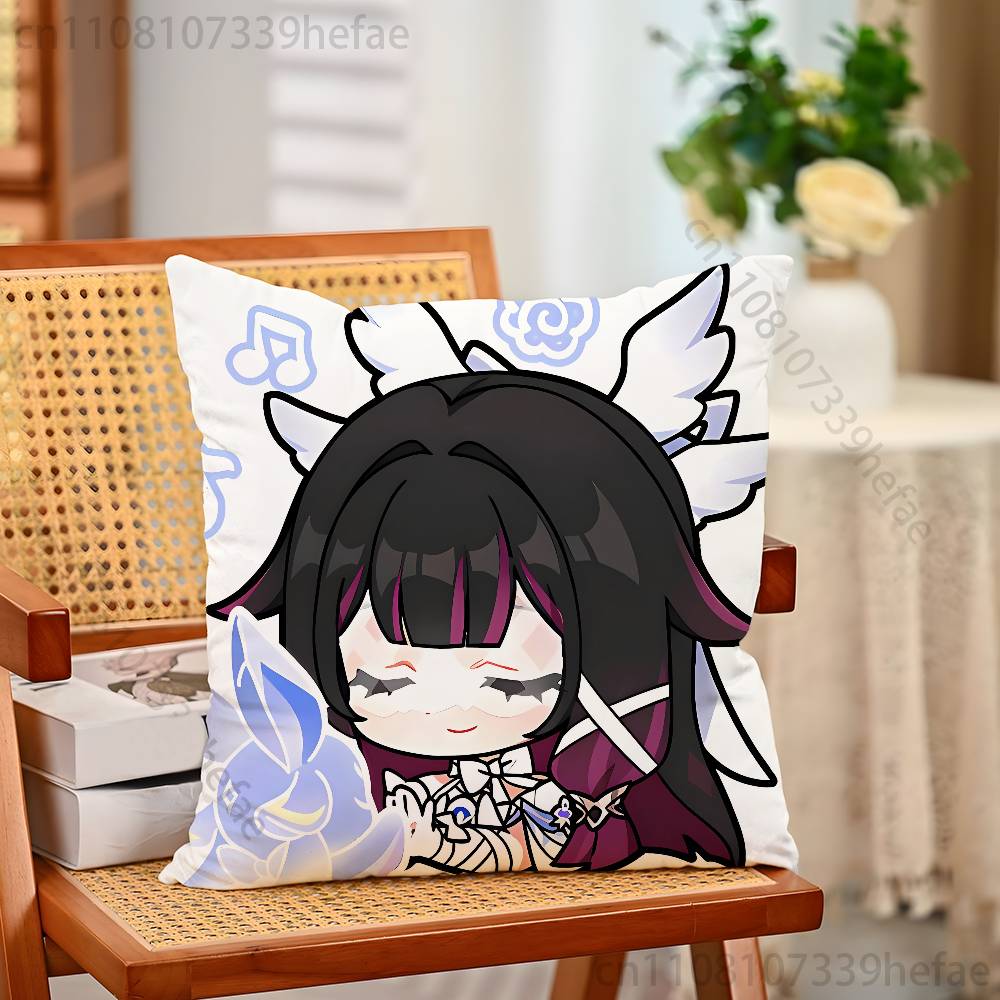 Genshin Impact Columbina Pillow Case Plush Pillow Cases Home Decoration Pillow Cover for Sofa Bed Chair Living Room