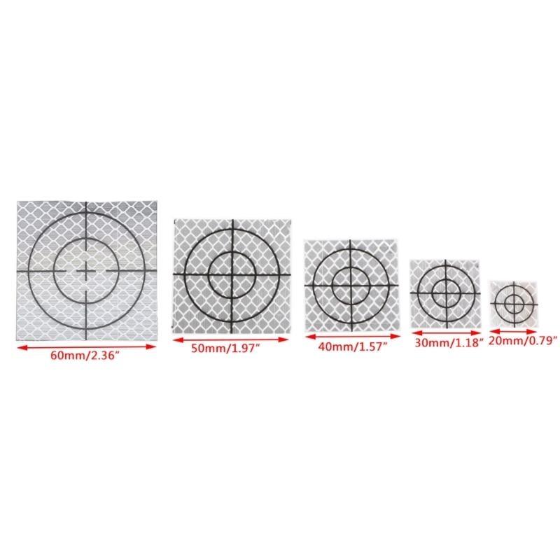 652F 100 Pcs Reflector Sheet Reflective Tape Target Total Station 20/30/40/50/60mm