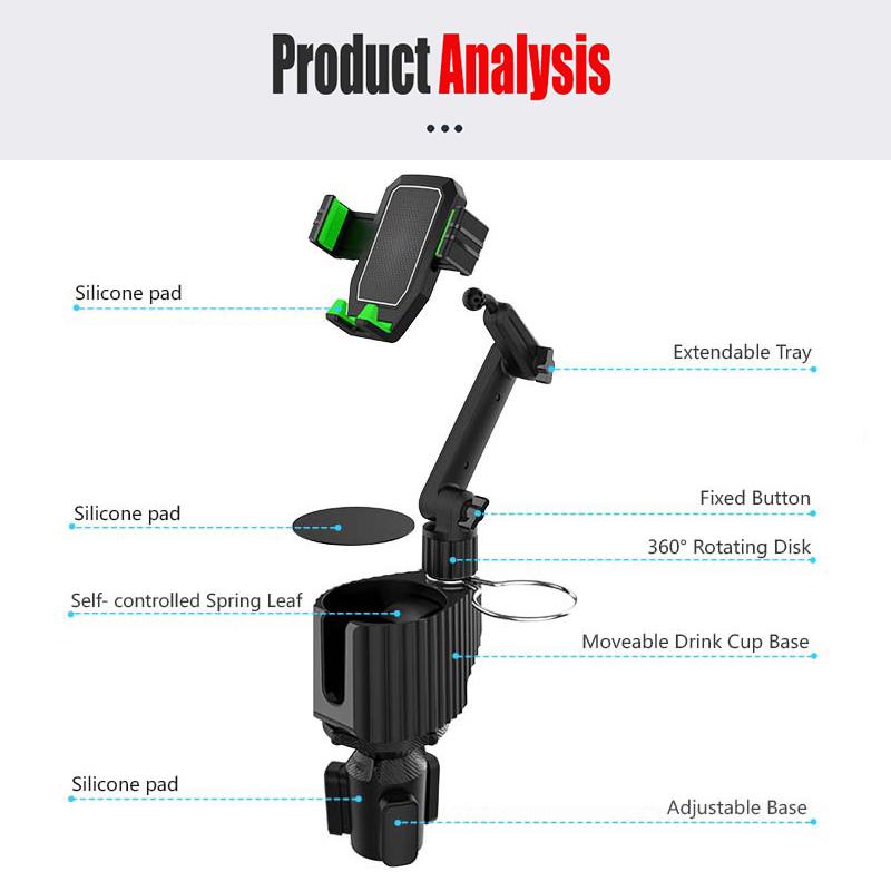 Car Cup Holder Drinking Bottle Holder Mobile Phone Stand Organizer Cellphone Mount for Auto Car Interior Accessories