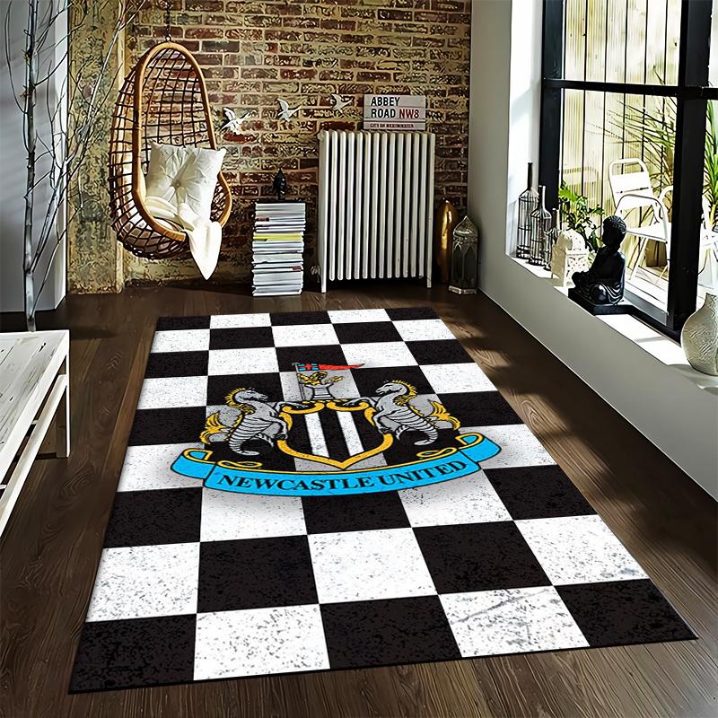 "Black White Checkered Carpet with Newcastle United Crest Design" Suitable for use as an anti-slip for living room bedroom sofas