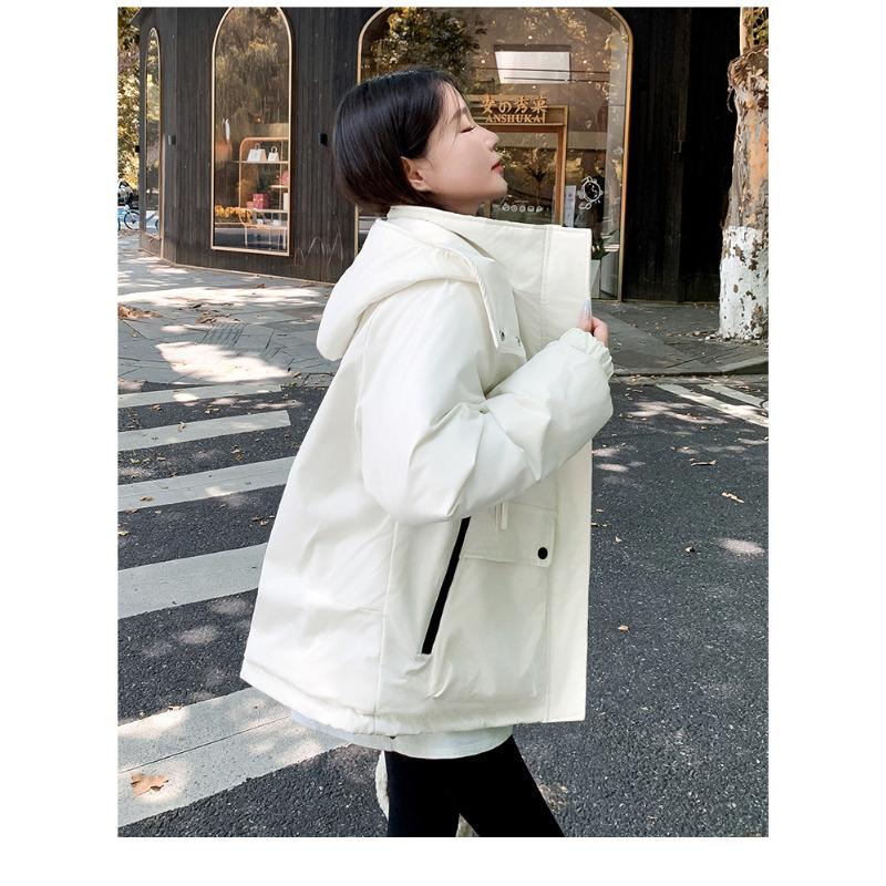 Winter New Velvet Thickened Medium and Long Hooded Parker Cotton Coat Cotton Coat Women