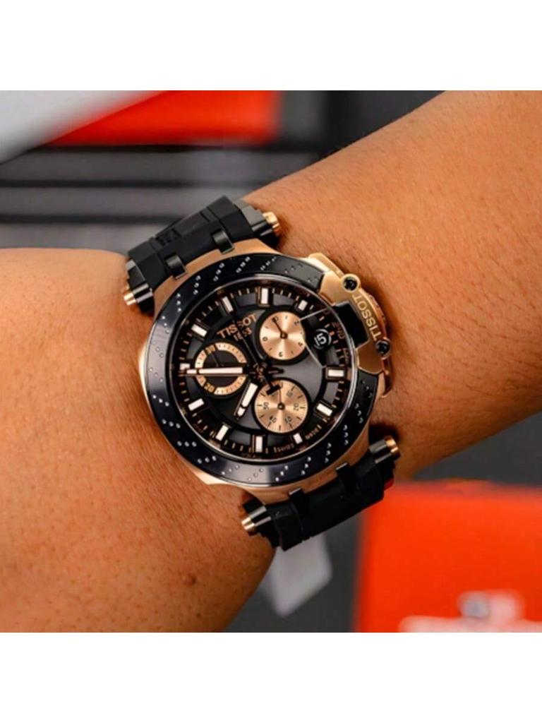 T-Race Chronograph Men's Sporty Fashion Quartz Watch T115.417.37.061.01. Multi-functional Round Dial Wristwatch, Men's T115.417.37.051.00