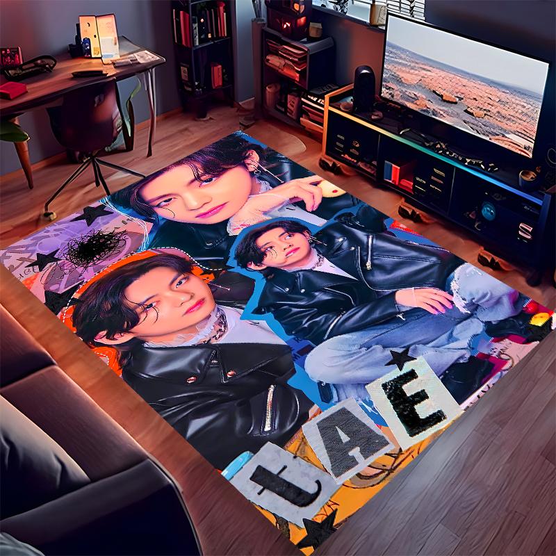 1pc Jin singer2 Print Area Rug - Soft, Washable Non-Slip Indoor Mat for Office Chairs, Living Room, Home Office Decorative Rug