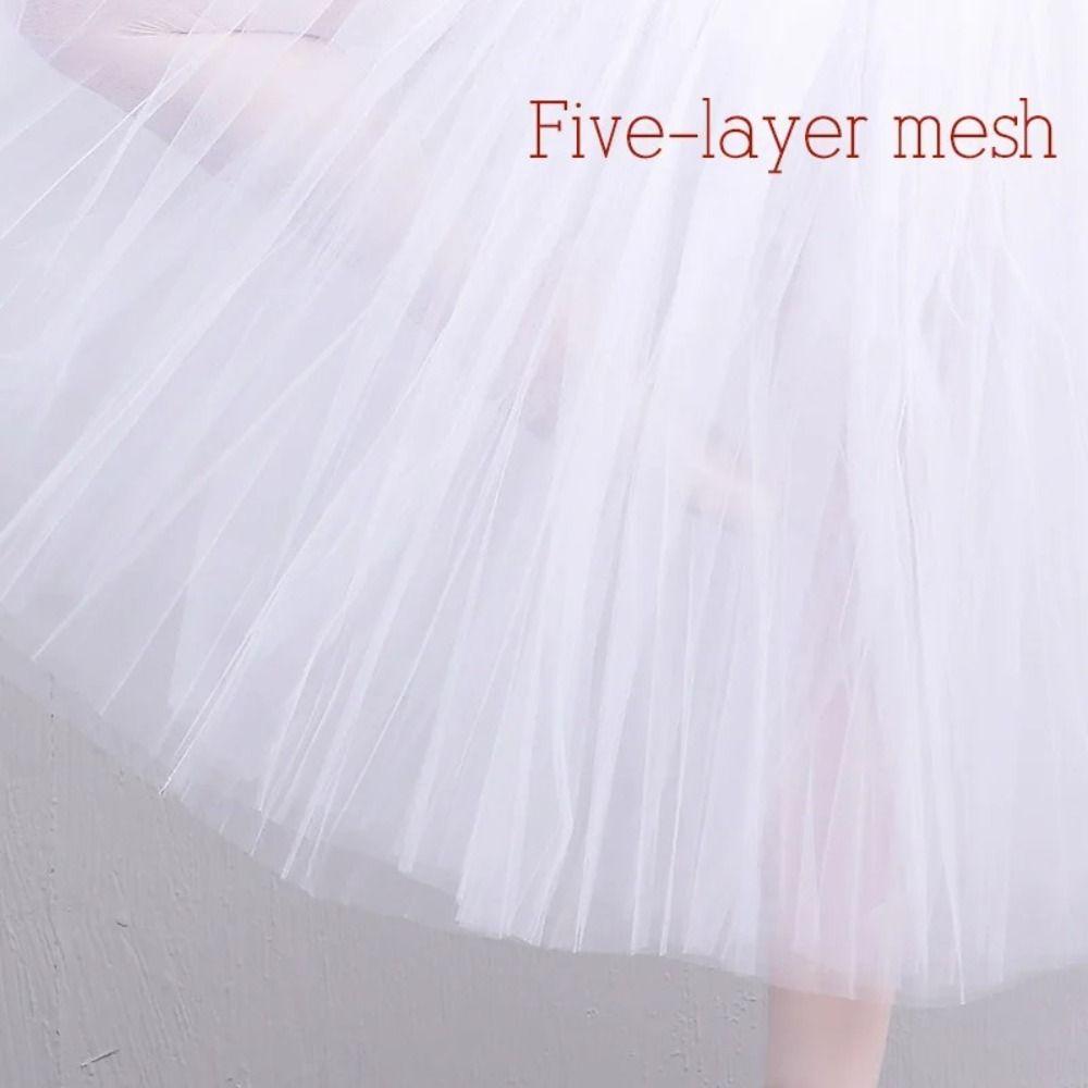 Elastic Waist Ballerina Tutus Four Layer Tulle Skirt Elegant Ballet Tutu Women