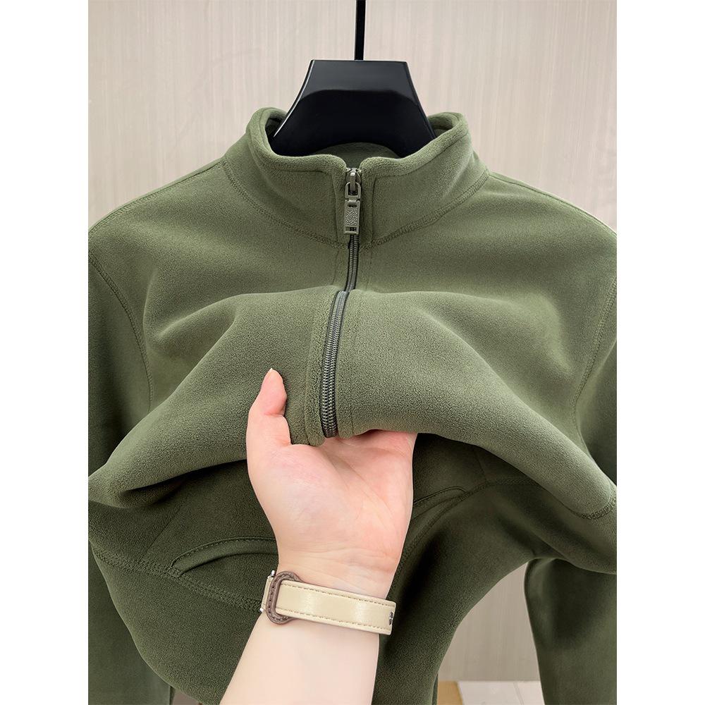 Men's Fleece Zip-Up Cardigan – High Neck, Warm & Thick for Autumn/Winter