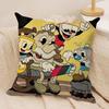 Classic Game CCuphead Cute Cushion Cover Silky Short Plush Invisible Zipper Dustproof Sofa Pillow Case For Home Decor