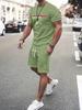 Moda Casual da Uomo Larghi Comodi Maniche Corte Tendenza Esterna Pantaloncini Sportivi Novità a Strisce Stampa 3D