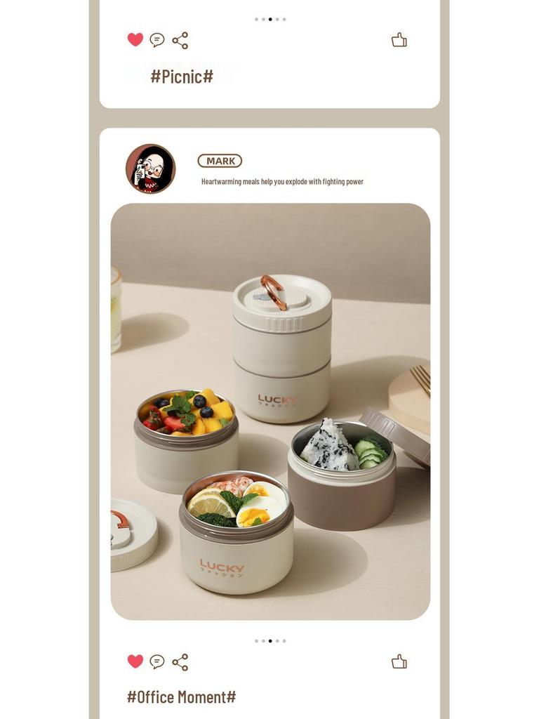 304 Stainless Steel Bento Box - Multi-Layer Partitioned Lunch Container for Students and Office Workers