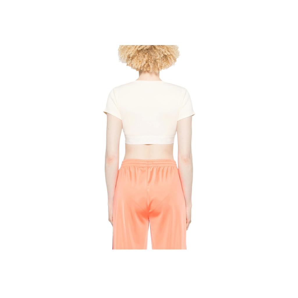 Adidas Originals Fashionable Versatile Short Sleeve Pullover T-Shirt Women Tops Light-Beige JD0040