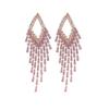 Silver Needle Zircon Geometric Tassel Earrings - Luxury Court Style Fashion Jewelry