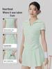 Women's Anti-Glare Tennis Skirt & Breathable Yoga Top Set: Slimming, Waist-Cinching, Casual Sportswear