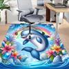 1PC Dolphin Rainbow Extra Large Non Slip Floor carpet, Office, family, Studio   Large Area Rug Indoor Rugs, Bold Statement Piece