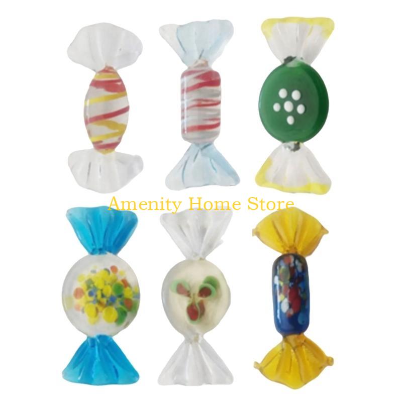 

F26C Glass Candys Figurines Vibrants Colored for Living Room Bedroom for Decoration