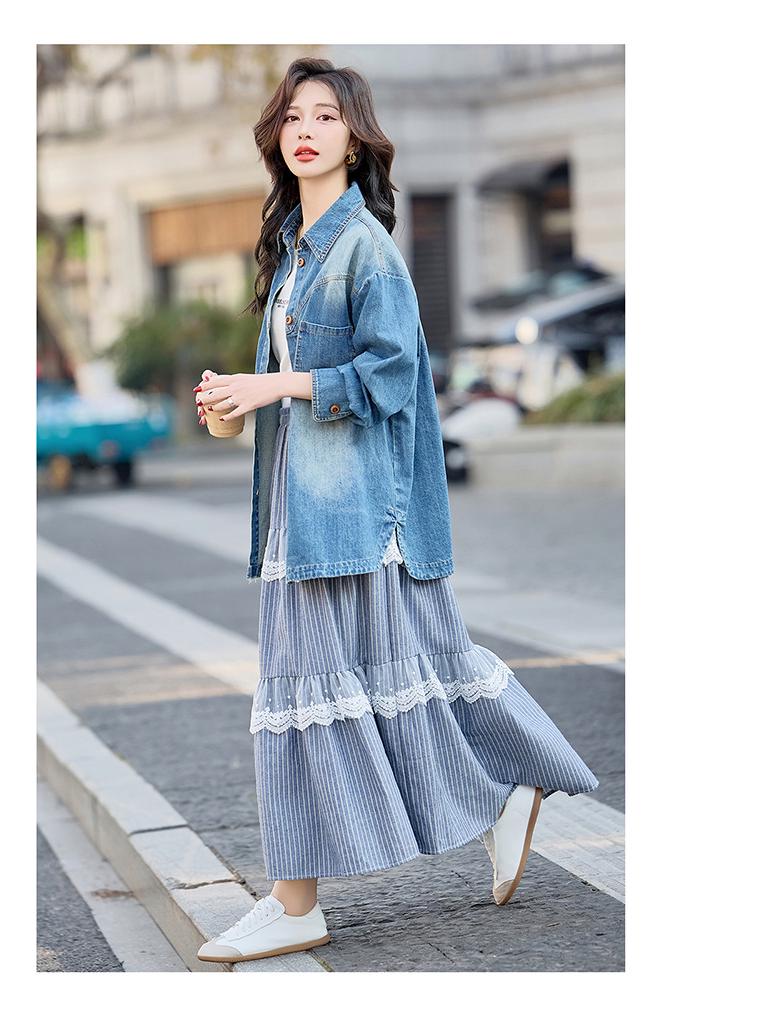 2025 Spring Women's Versatile Denim Jacket - Lapel Design Fashion Top (Y2501)