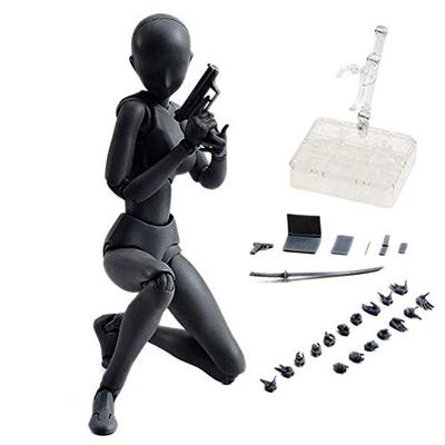 Action Figure Body-kun DX & Body-chan DX PVC Model SHF Children Kids Collector Toy Gift Drawing Mannequin Figure Model Artist (Black Female)