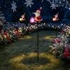 Christmas Santa Solar Kettle Lights Waterproof Garden Solar Watering Can Light with 2 Colors Santa Kettle Ground Lamp for Decor