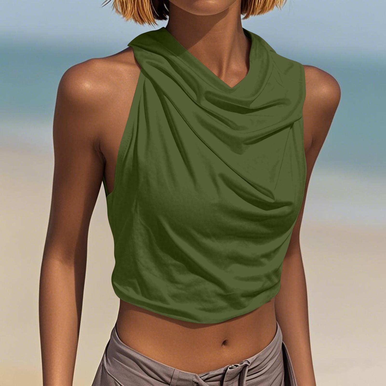 

Женский однотонный сексуальный жилет без рукавов с капюшоном и открытой спиной на шнуровке L армия зеленый