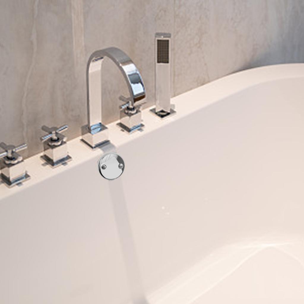 Sleek Black 3 25 Inch Bathtub Overflow Drain Cover with Installation Kit