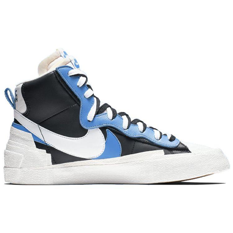 sacai x Nike Blazer Mid Black Blue Unisex Sneakers University-Blue Sail White BV0072-001